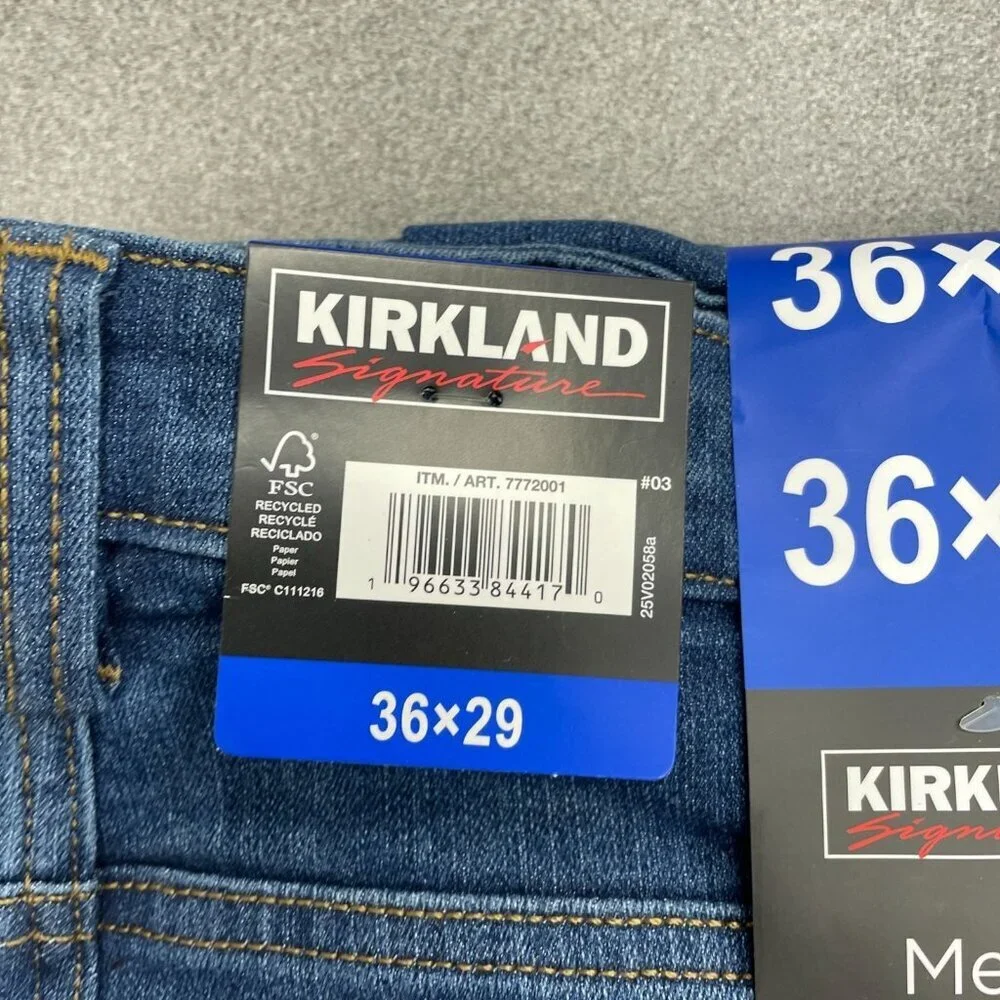 Kirkland Signature Men's 36x29 Straight Fit Comfort Stretch Jeans Blue N0245